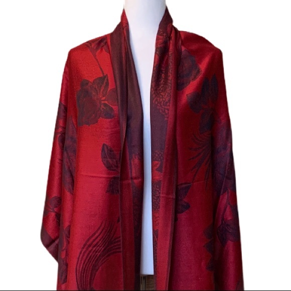 Beautiful Pashmina Silk Scarf/ Shawl NEW - Picture 2 of 8